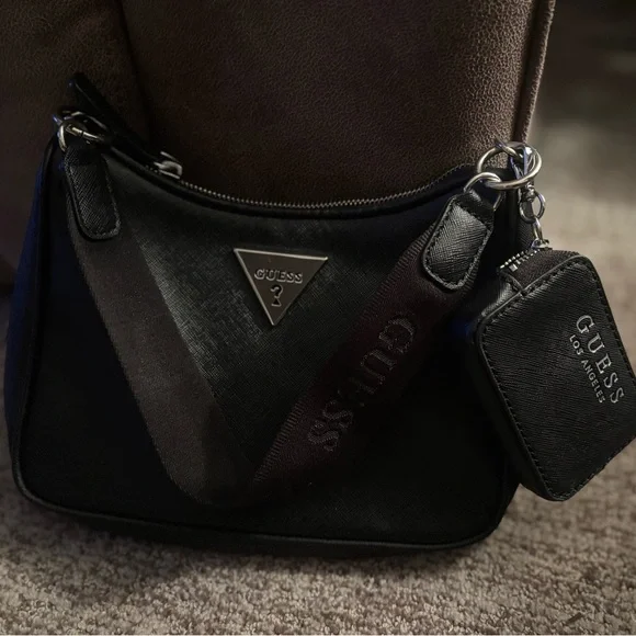 GUESS BLACK MINI HANDBAG - Picture 1 of 4